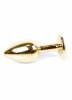 Złoty korek analny z diamentem Jewellery Gold PLUG- Purple
